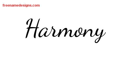Lively Script Name Tattoo Designs Harmony Free Printout