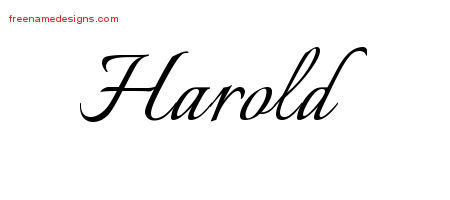 Calligraphic Name Tattoo Designs Harold Free Graphic