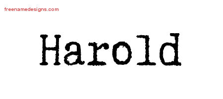 Typewriter Name Tattoo Designs Harold Free Printout