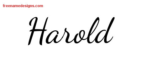 Lively Script Name Tattoo Designs Harold Free Printout