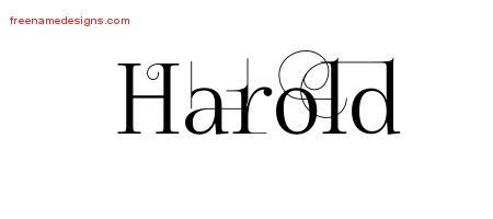 Decorated Name Tattoo Designs Harold Free Lettering