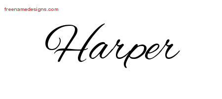 Cursive Name Tattoo Designs Harper Free Graphic