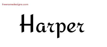 Calligraphic Stylish Name Tattoo Designs Harper Download Free