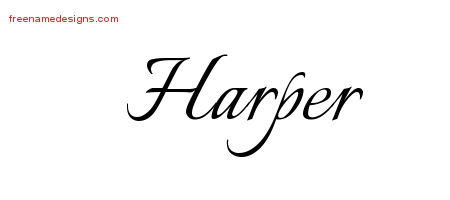 Calligraphic Name Tattoo Designs Harper Free Graphic