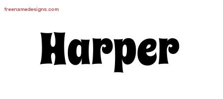 Groovy Name Tattoo Designs Harper Free Lettering