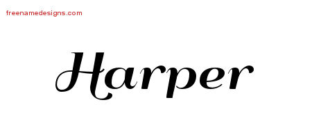 Art Deco Name Tattoo Designs Harper Graphic Download