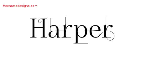 Decorated Name Tattoo Designs Harper Free Lettering