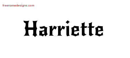 Gothic Name Tattoo Designs Harriette Free Graphic