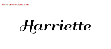 Art Deco Name Tattoo Designs Harriette Printable