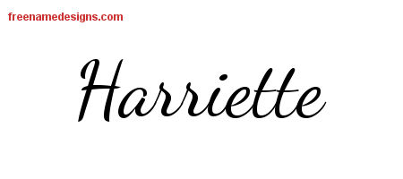 Lively Script Name Tattoo Designs Harriette Free Printout