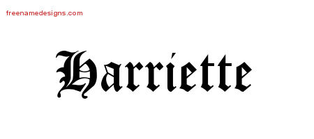 Blackletter Name Tattoo Designs Harriette Graphic Download
