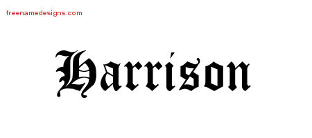 Blackletter Name Tattoo Designs Harrison Printable