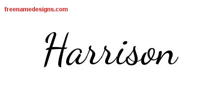 Lively Script Name Tattoo Designs Harrison Free Download