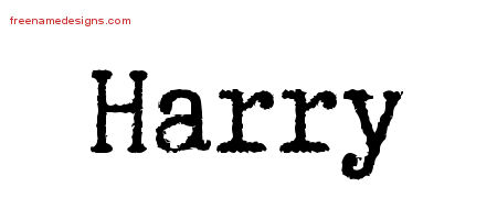 Typewriter Name Tattoo Designs Harry Free Printout