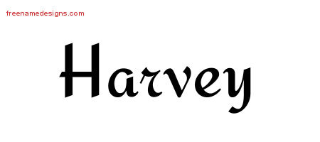 Calligraphic Stylish Name Tattoo Designs Harvey Free Graphic