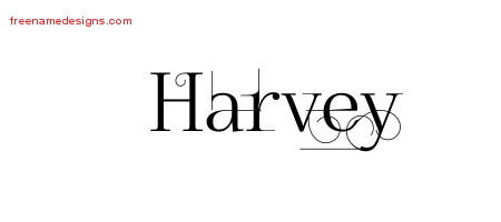 Decorated Name Tattoo Designs Harvey Free Lettering
