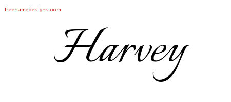 Calligraphic Name Tattoo Designs Harvey Free Graphic