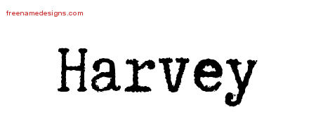 Typewriter Name Tattoo Designs Harvey Free Printout