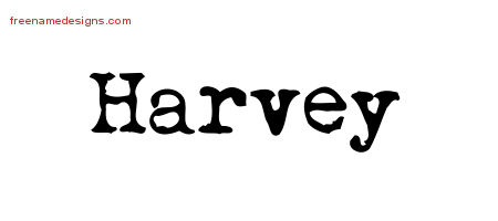 Vintage Writer Name Tattoo Designs Harvey Free