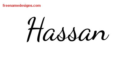 Lively Script Name Tattoo Designs Hassan Free Download