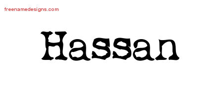 Vintage Writer Name Tattoo Designs Hassan Free