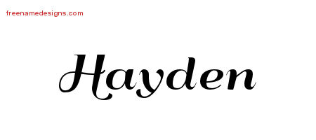 Art Deco Name Tattoo Designs Hayden Graphic Download