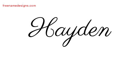 Classic Name Tattoo Designs Hayden Printable