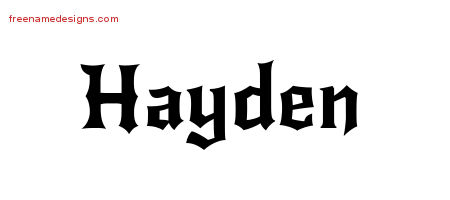 Gothic Name Tattoo Designs Hayden Download Free