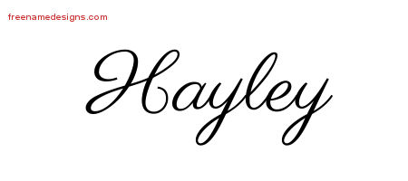 Classic Name Tattoo Designs Hayley Graphic Download