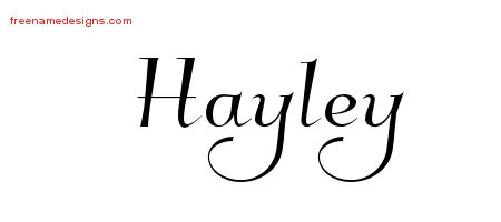 Elegant Name Tattoo Designs Hayley Free Graphic