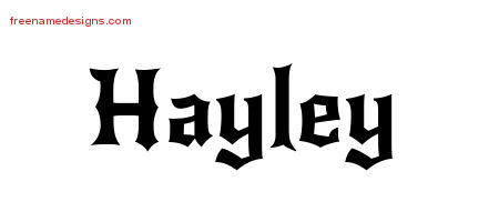 Gothic Name Tattoo Designs Hayley Free Graphic