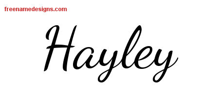 Lively Script Name Tattoo Designs Hayley Free Printout