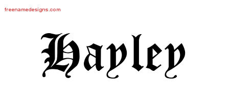 Blackletter Name Tattoo Designs Hayley Graphic Download