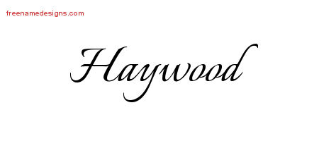 Calligraphic Name Tattoo Designs Haywood Free Graphic
