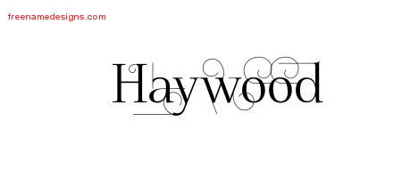 Decorated Name Tattoo Designs Haywood Free Lettering