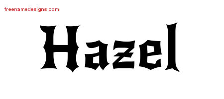 Gothic Name Tattoo Designs Hazel Free Graphic