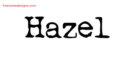 Vintage Writer Name Tattoo Designs Hazel Free Lettering
