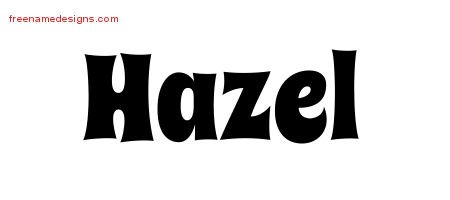 Groovy Name Tattoo Designs Hazel Free Lettering