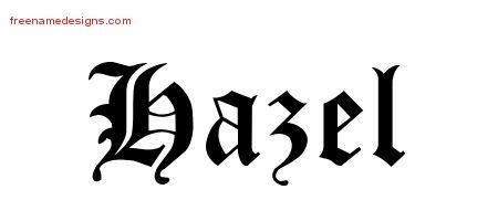 Blackletter Name Tattoo Designs Hazel Graphic Download