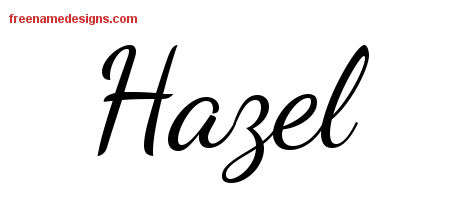 Lively Script Name Tattoo Designs Hazel Free Printout