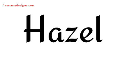 Calligraphic Stylish Name Tattoo Designs Hazel Download Free