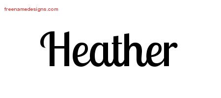 Handwritten Name Tattoo Designs Heather Free Download