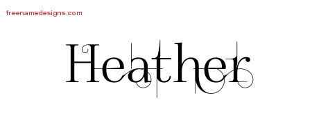Decorated Name Tattoo Designs Heather Free