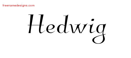Elegant Name Tattoo Designs Hedwig Free Graphic