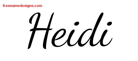 Lively Script Name Tattoo Designs Heidi Free Printout