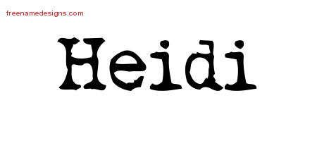 Vintage Writer Name Tattoo Designs Heidi Free Lettering
