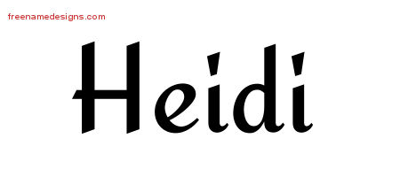 Calligraphic Stylish Name Tattoo Designs Heidi Download Free
