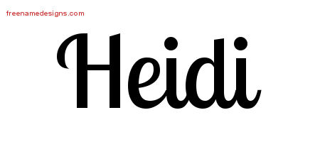 Handwritten Name Tattoo Designs Heidi Free Download
