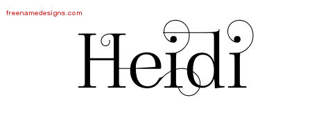 Decorated Name Tattoo Designs Heidi Free