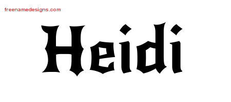 Gothic Name Tattoo Designs Heidi Free Graphic